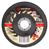 Круг лепестковый торцевой GreatFlex Plus 125х22.2мм P60 71-845