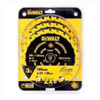 Диск пильный по дереву DeWALT "EXTREME" Т24 190х30мм 3шт. DT10399-QZ