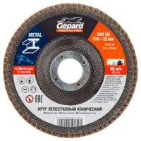 Круг лепестковый конический GEPARD 125х22мм P100 GP5015-100
