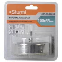 Коронка алмазная по керамике и стеклу Sturm! 100x55мм 1055-09-10055