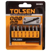Набор бит TOLSEN PH/PZ/SL/Torx S2 15шт. 20365
