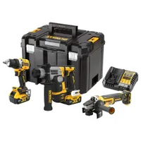 Набор электроинструментов DeWALT DCD800-XJ+DCH172N-XJ+DCG405N-XJ + 2аккумулятора + зарядное устройство + транспортировочный бокс DCK355P2T-QW