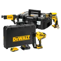 Пистолет гвоздезабивной аккумуляторный DeWALT DCN660D2 + Аккумуляторный шуруповерт по гипсокартону DCF620NT + Насадка DCF6202