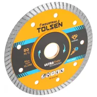 Диск алмазный отрезной турбированный ультратонкий TOLSEN 180x22.2мм 76753