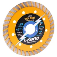 Диск алмазный отрезной турбированный TOLSEN 115x22.2мм 76742