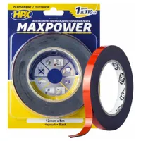 Лента вспененная двухсторонняя для широкого применения черная HPX MAXPOWER 12мм*5м OT1205