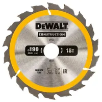 Диск пильный по дереву DeWALT "CONSTRUCTION" 18T 190х30мм DT1943-QZ
