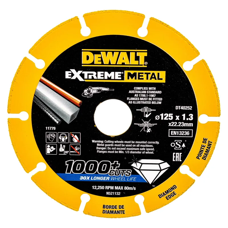 Диск отрезной алмазный по металлу DeWALT "EXTREME" METAL 125х1.3х22.23мм DT40252-QZ