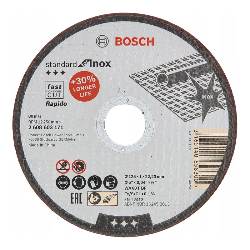 Диск отрезной по нержавеющей стали Bosch Standard for Inox 150х1.6х22.3мм 2608601513