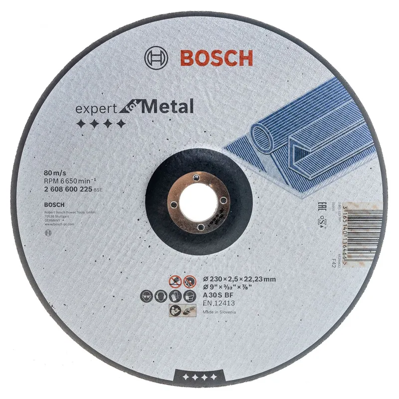Диск отрезной по металлу Bosch 230х2.5мм 2608600225