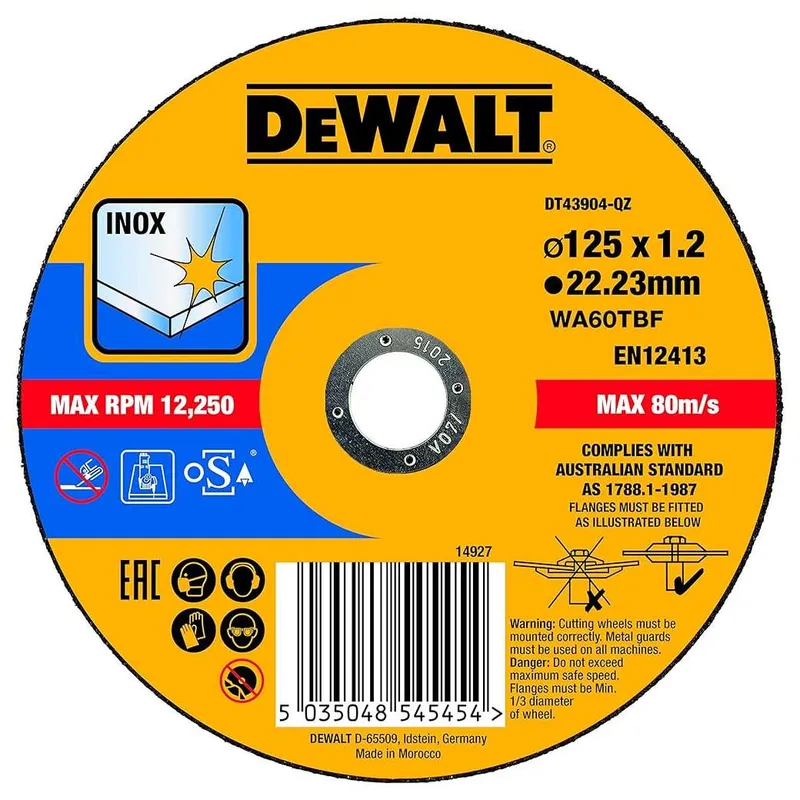 Круг отрезной по металлу DeWALT Extreme 125x1.2х22.2мм DT43904-QZ