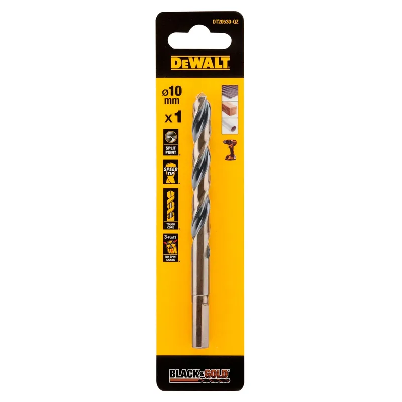 Сверло по металлу DeWALT "BLACK & GOLD" 10х87х133мм DT20530-QZ