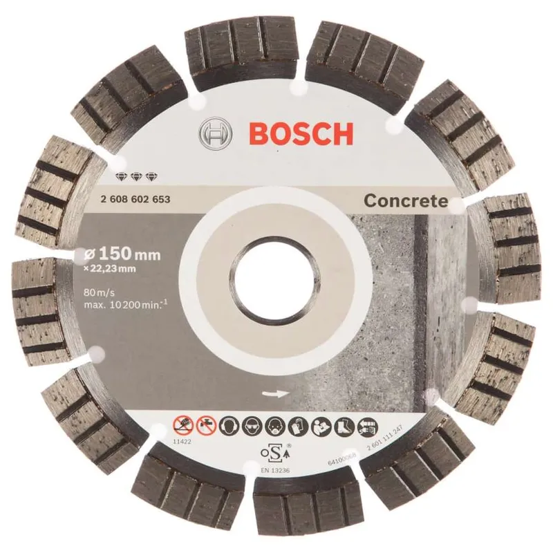 Диск алмазный для УШМ по бетону Bosch Best for Concrete 150х22.23мм 2608602653