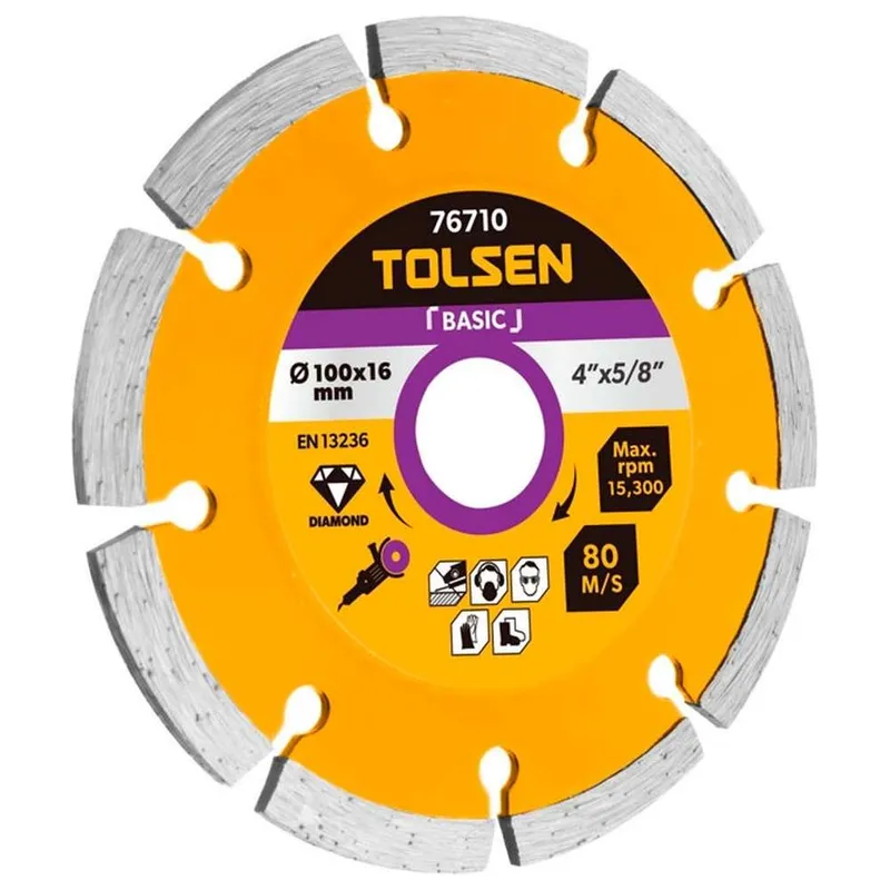 Диск алмазный отрезной сегментированный TOLSEN 230x22.2мм 76717