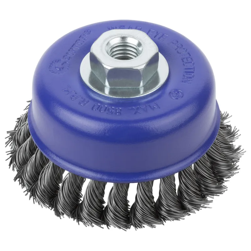 Щетка для УШМ CUTOP Profi М14 0.5мм 100мм блистер 82-899