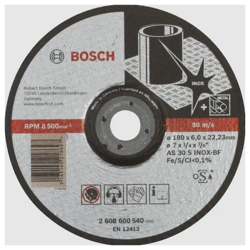 Диск шлифовальный по металлу Bosch 180х22.2мм 2608600540
