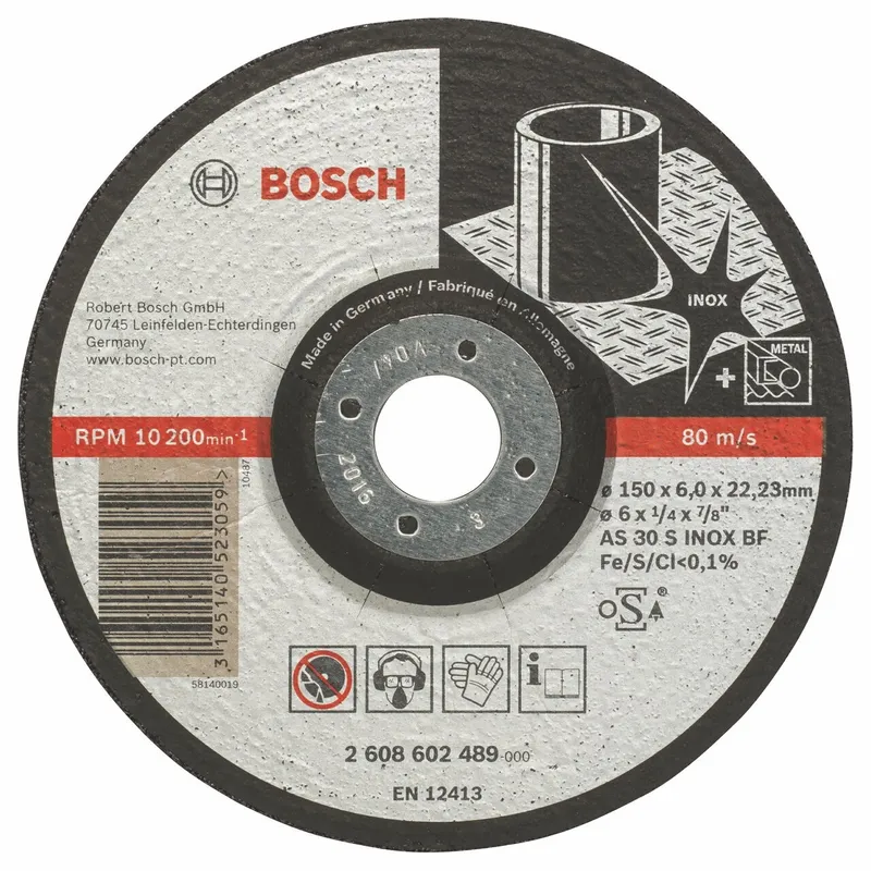 Диск шлифовальный по металлу Bosch 150х22.2мм 2608602489