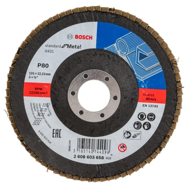 Круг лепестковый торцевой Bosch 125х22.2мм K80 2608603658