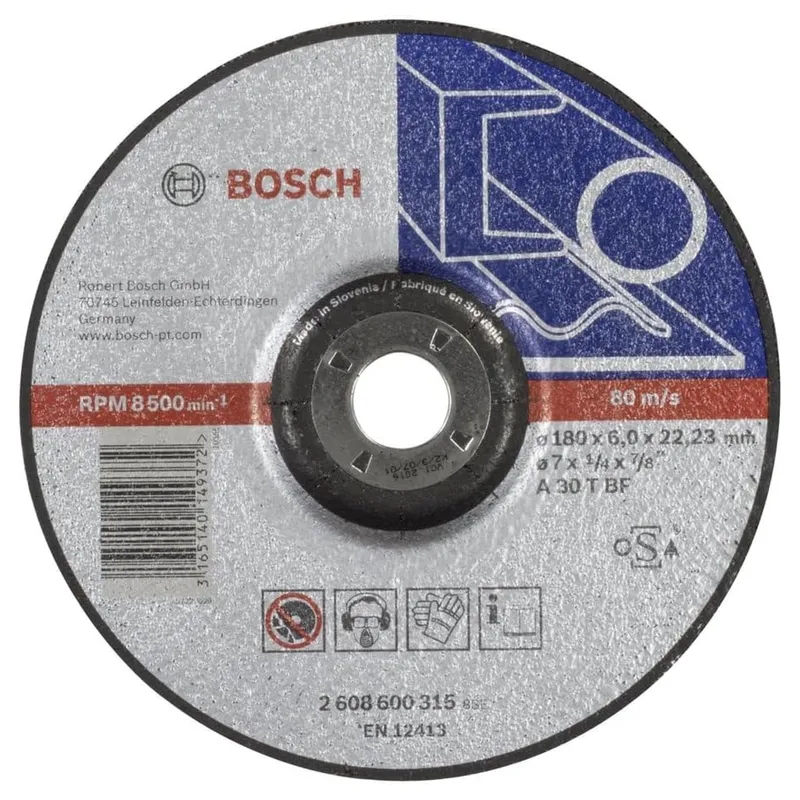 Диск шлифовальный по металлу Bosch 180х22.2мм 2608600315