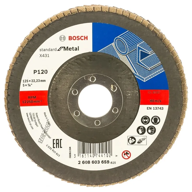 Круг лепестковый торцевой Bosch 125х22.2мм К120 2608603659