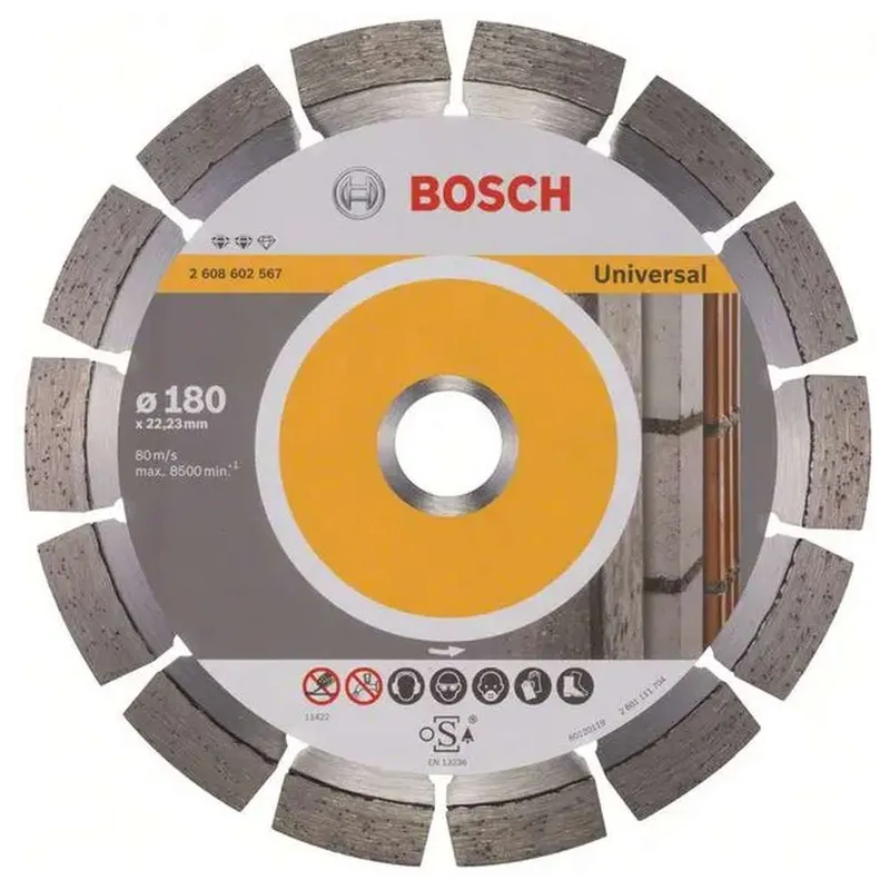 Диск алмазный для угловых шлифмашин Bosch Ef Universal 180х22.2мм 2608602567