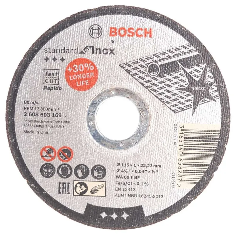 Диск отрезной по нержавеющей стали Bosch 115x22.2мм 2608603169