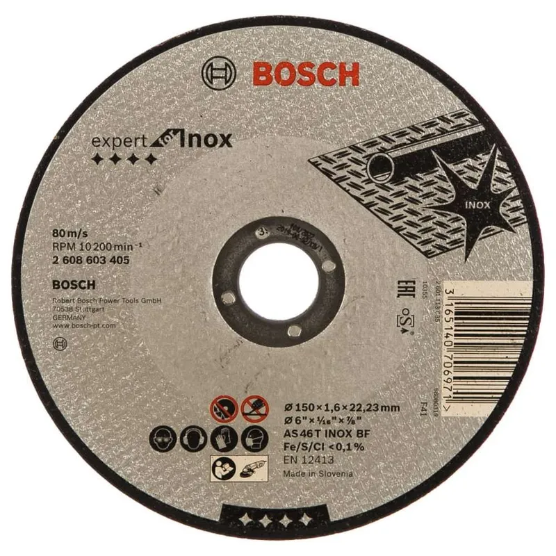 Диск отрезной по металлу Bosch INOX 150x22.2х1.6мм 2608603405
