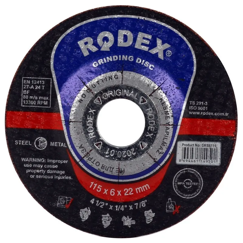 Диск шлифовальный по металлу RODEX 115х22.2мм SRS6115