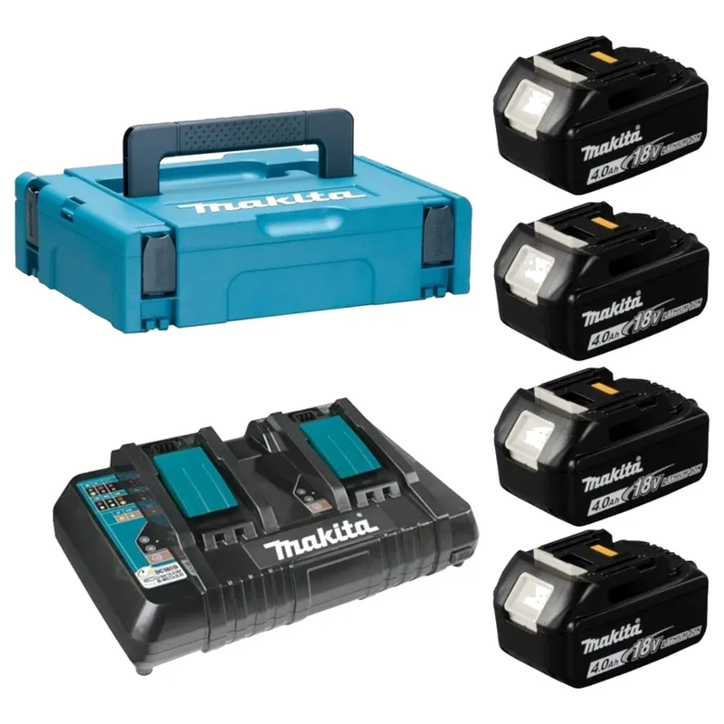 Набор Makita "PSK MKP2PM184" аккумулятор BL1840B 4шт. + зарядное устройство DC18RD + кейс Makpac 2 198489-5