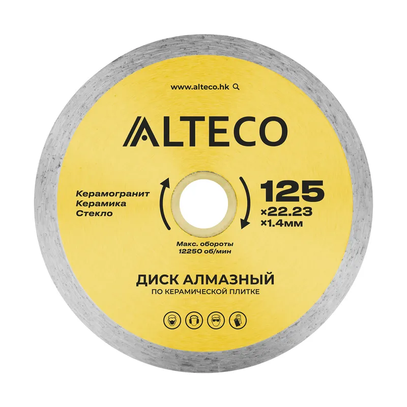 Диск алмазный по керамической плитке ALTECO 125x22.23x1.4мм