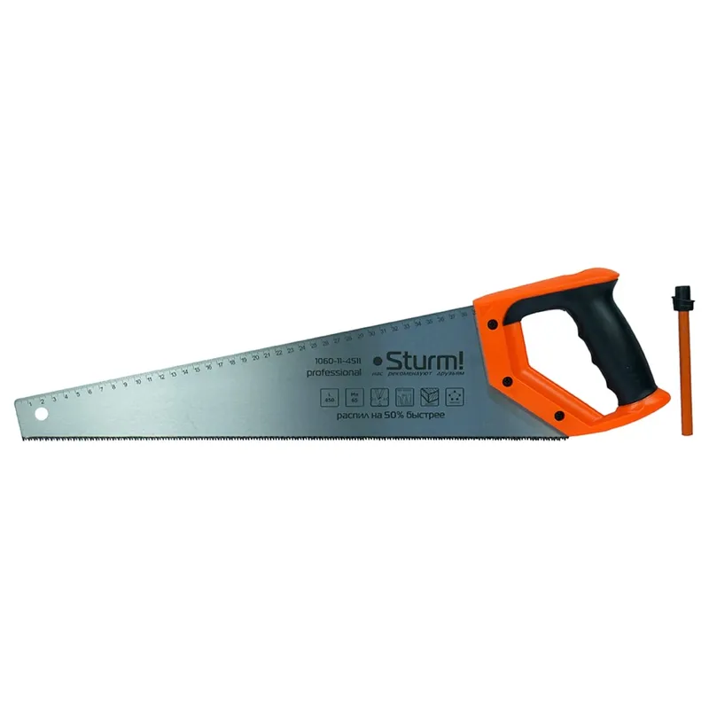 Ножовка по дереву с карандашом Sturm! 11-12TPI 450мм 1060-11-4511