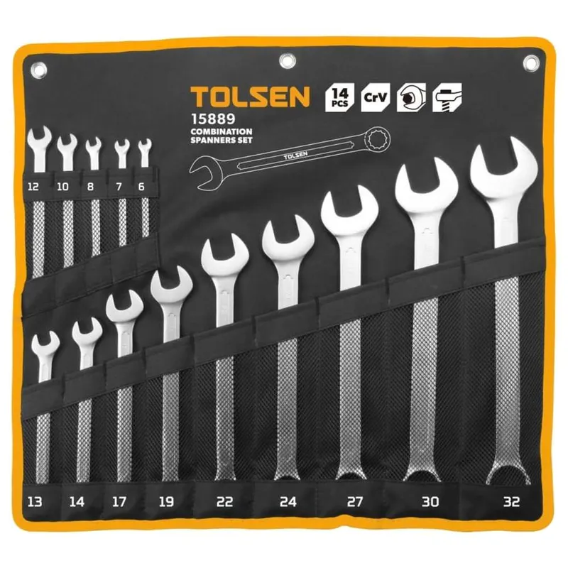Набор ключей гаечных комбинированных TOLSEN 14шт. 15889