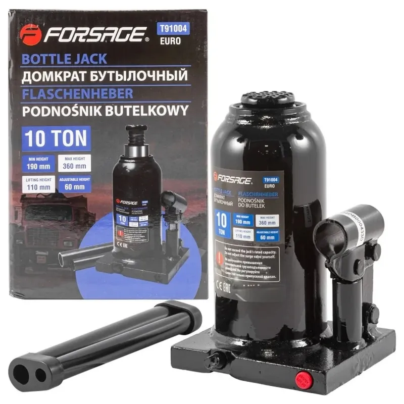 Домкрат бутылочный гидравлический Forsage 10т F-T91004