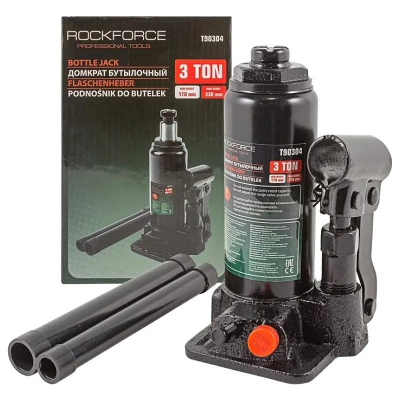 Домкрат бутылочный гидравлический ROCKFORCE 3т RF-T90304-S