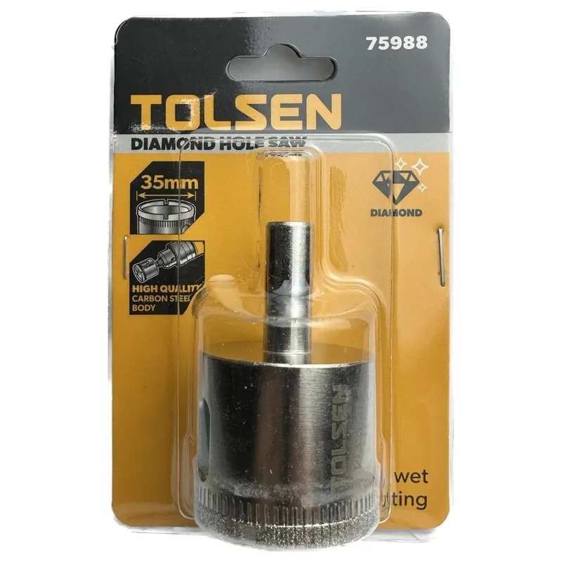 Коронка алмазная по керамограниту TOLSEN 35х55мм 75988 