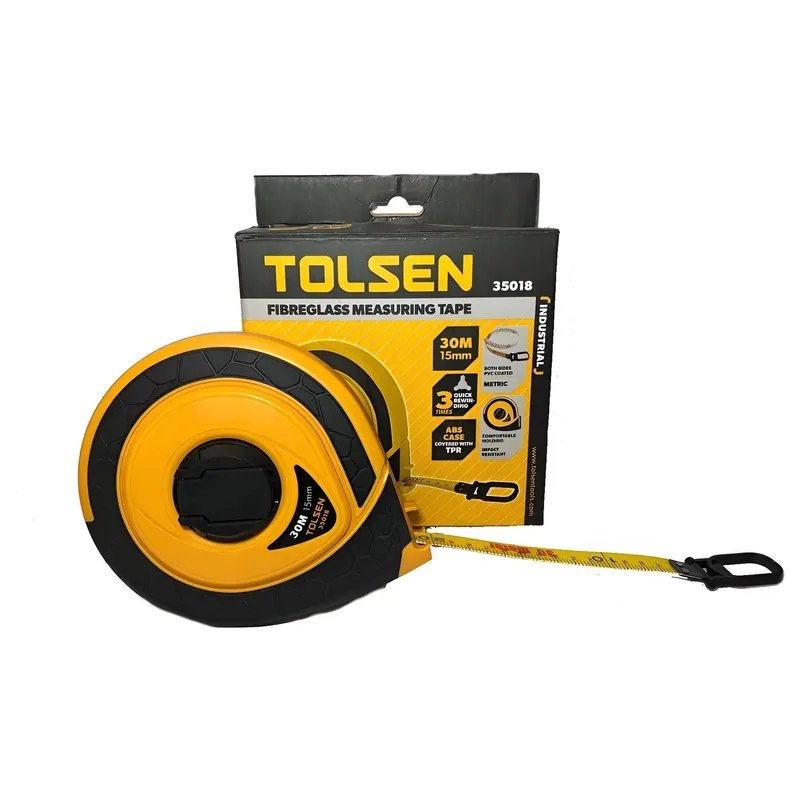 Лента мерная геодезическая TOLSEN "INDUSTRIAL" 30м*15мм 35018