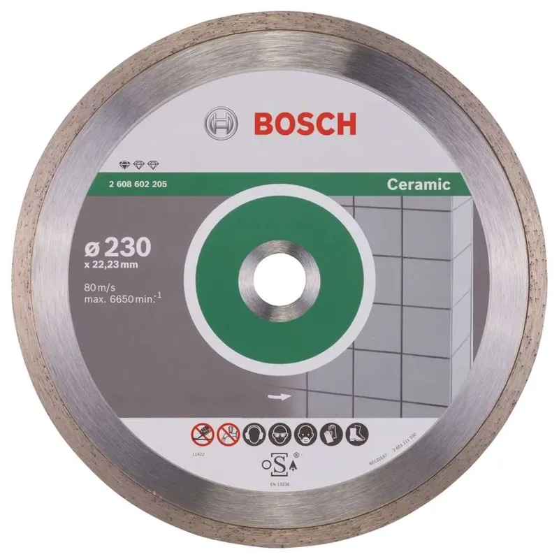 Алмазный отрезной круг по керамике Bosch Standard for Ceramic 230x22.23x1.6x7мм 2608602205