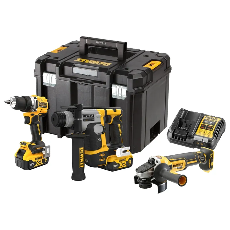 Набор электроинструментов DeWALT DCD800-XJ+DCH172N-XJ+DCG405N-XJ + 2аккумулятора + зарядное устройство + транспортировочный бокс DCK355P2T-QW
