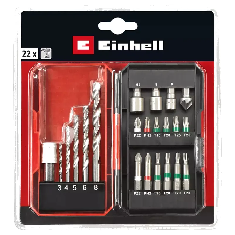Набор бит/сверл Einhell Bit-Bohrerbox 22шт. S-Box 49108806