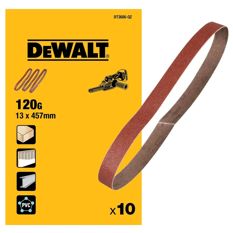 Лента шлифовальная DeWALT 13х457мм 120G 10шт. DT3606-QZ