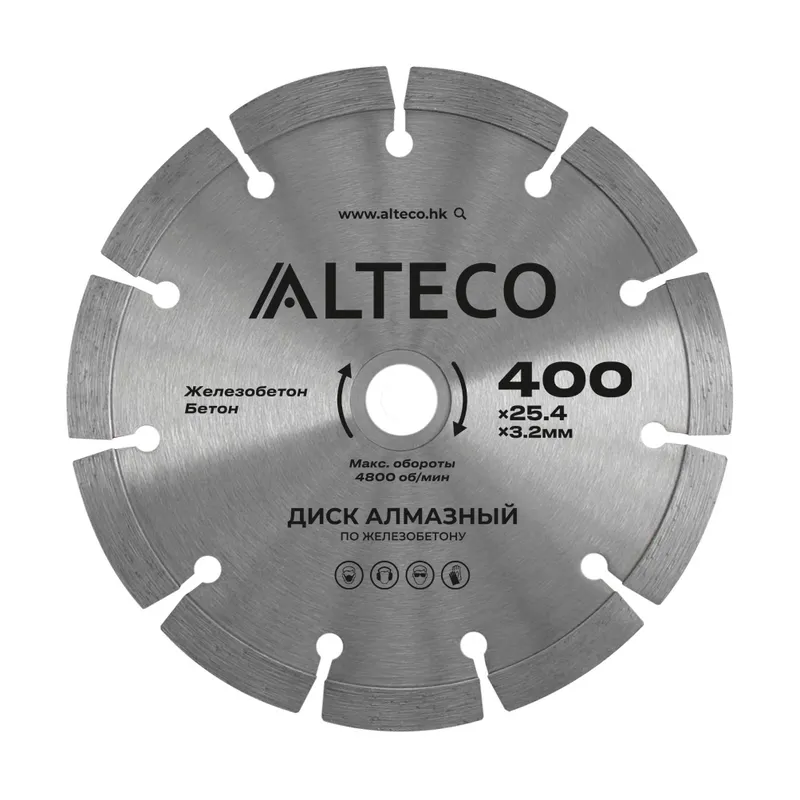 Диск алмазный по железобетону ALTECO 400x25.4x3.2мм