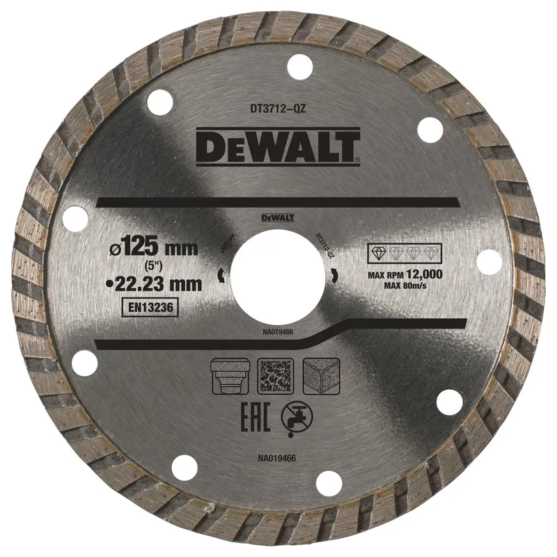 Диск отрезной алмазный универсальный DeWALT 125х2.2х22.23мм DT3712-QZ