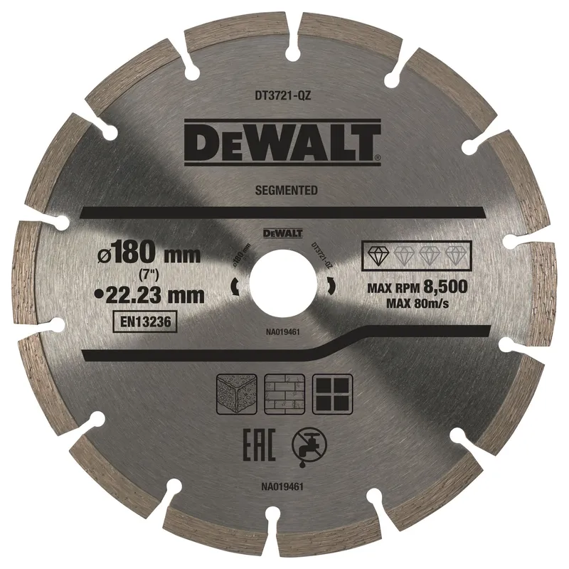 Диск отрезной алмазный универсальный DeWALT 180х2.1х22.2мм DT3721-QZ