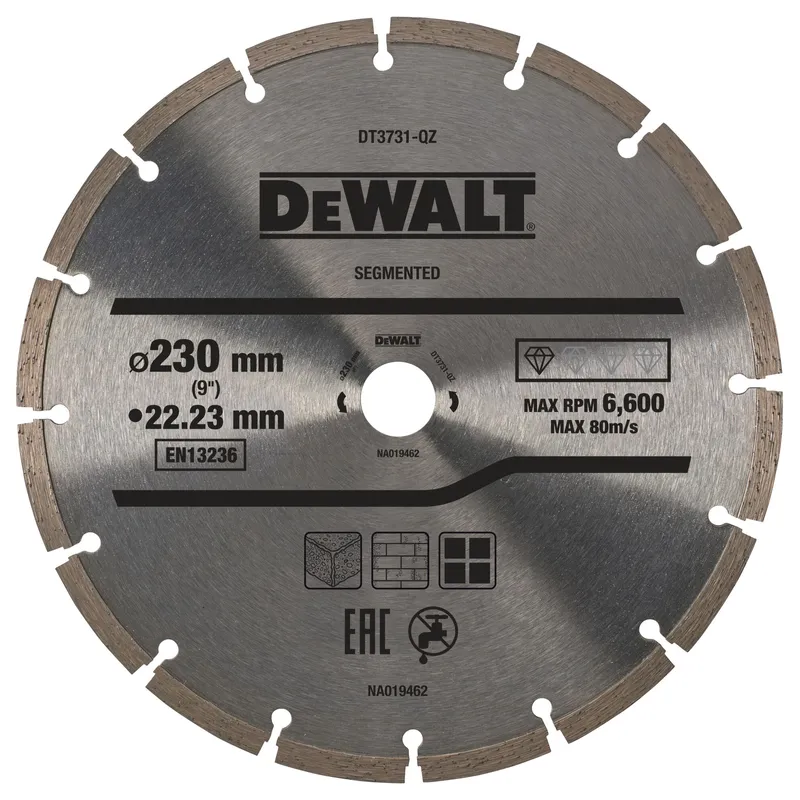 Диск алмазный сегментированный универсальный DeWALT 230х2.3х22.2мм DT3731-QZ