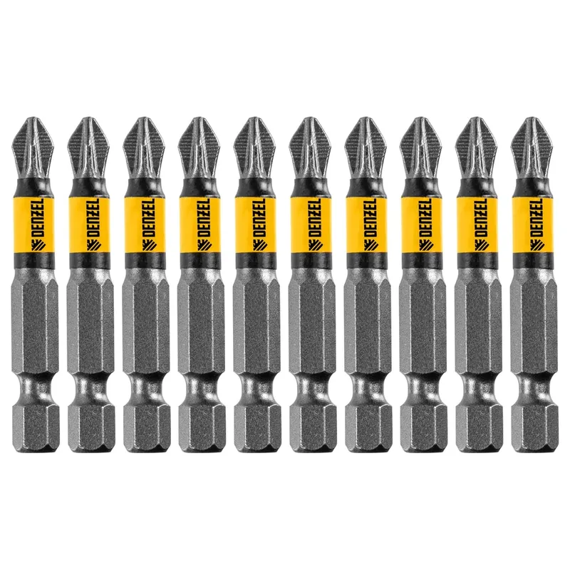 Набор бит DENZEL 1/4" (тип E) PZ2х50мм S2 10шт. 11680