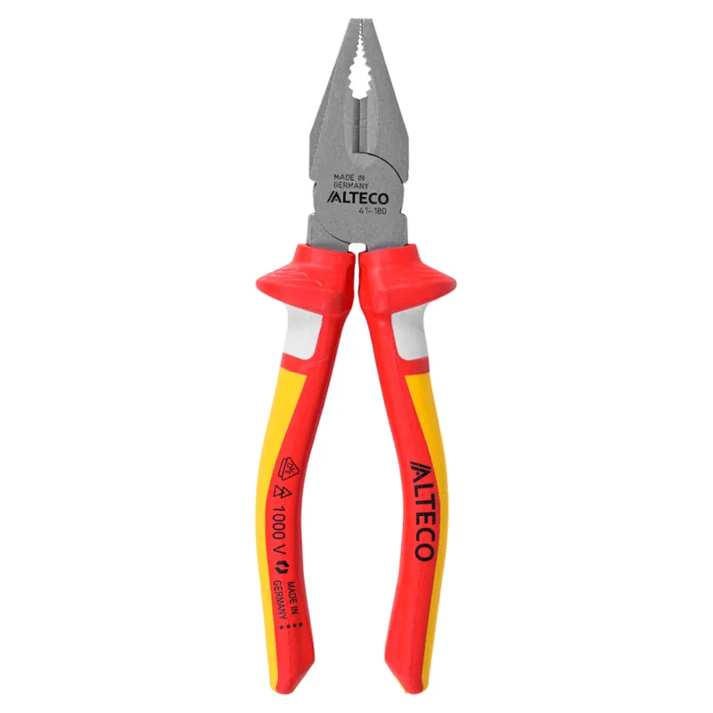 Плоскогубцы комбинированные диэлектрические VDE 180 мм, 3К рукоятка ALTECO Industrial 0101-VDE-180-X