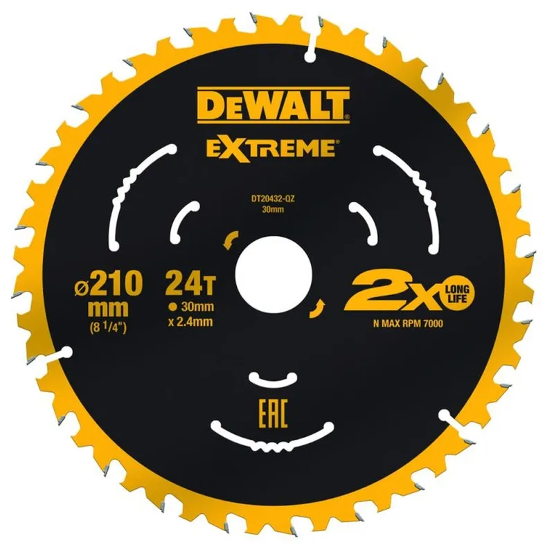 Диск пильный DeWALT "EXTREME" 24T 210х30мм DT20432-QZ