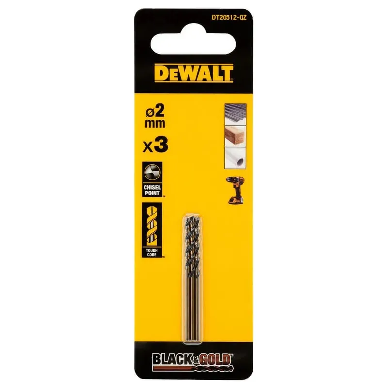 Набор сверл по металлу DeWALT Black&Gold 2х49х24мм 3шт. DT20512-QZ