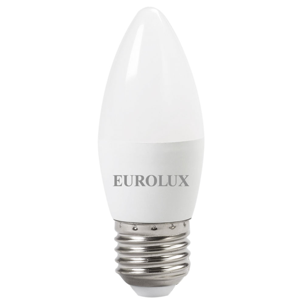 Лампа светодиодная Eurolux LL-E-C37-6W-230-2.7K-E27 76/2/9