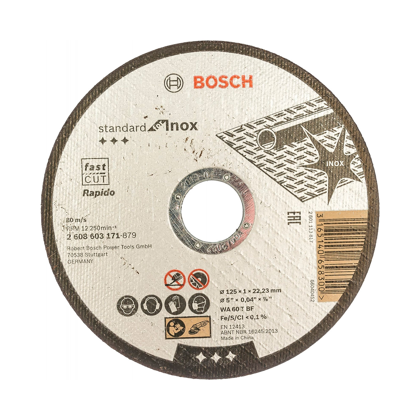 Диск отрезной по нержавеющей стали Bosch 125*1 2608603171